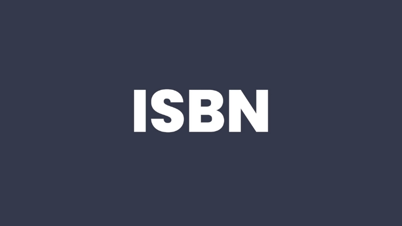 The word ISBN displayed in bold white letters on a dark background