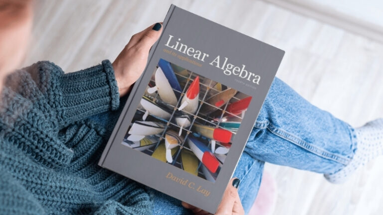 Cover of David Lay Linear Algebra review book with title and author name visible